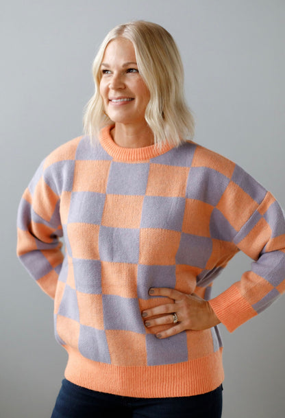 Nola Oversized Checkered Sweater